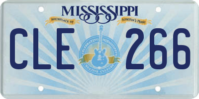 MS license plate CLE266