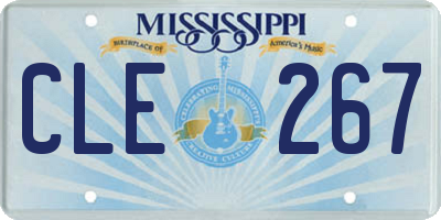 MS license plate CLE267