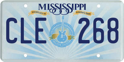 MS license plate CLE268
