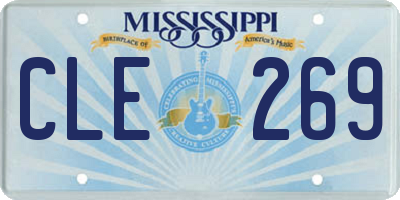 MS license plate CLE269