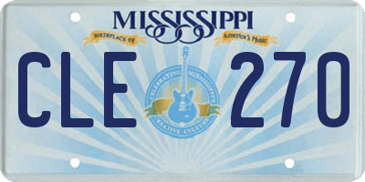 MS license plate CLE270