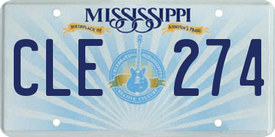 MS license plate CLE274
