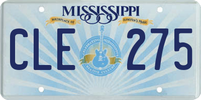 MS license plate CLE275