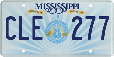 MS license plate CLE277
