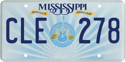 MS license plate CLE278