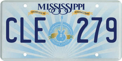 MS license plate CLE279