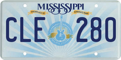 MS license plate CLE280
