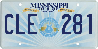MS license plate CLE281