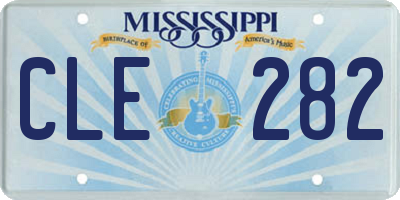 MS license plate CLE282