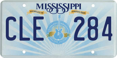 MS license plate CLE284