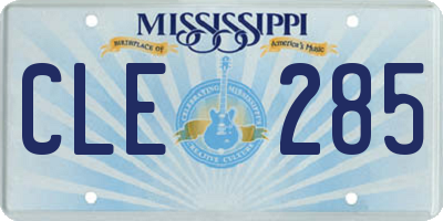 MS license plate CLE285