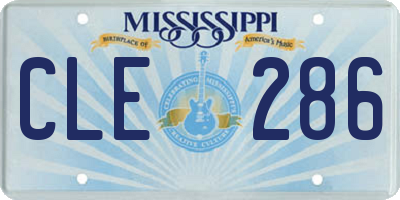 MS license plate CLE286