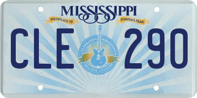 MS license plate CLE290