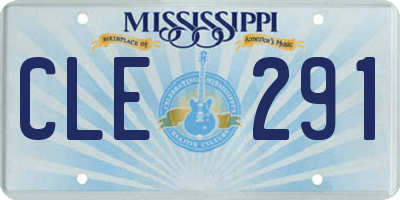MS license plate CLE291