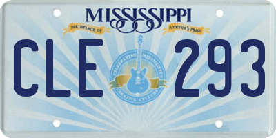 MS license plate CLE293