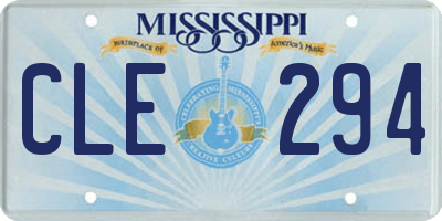 MS license plate CLE294