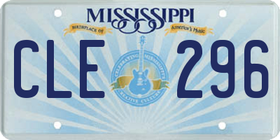 MS license plate CLE296