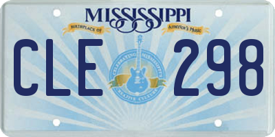 MS license plate CLE298