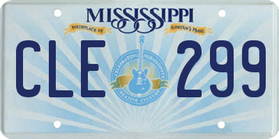 MS license plate CLE299