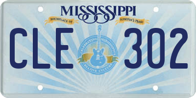 MS license plate CLE302