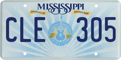MS license plate CLE305