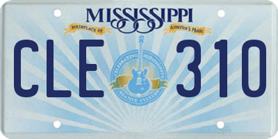 MS license plate CLE310