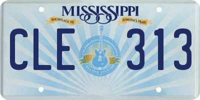 MS license plate CLE313
