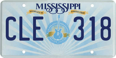 MS license plate CLE318