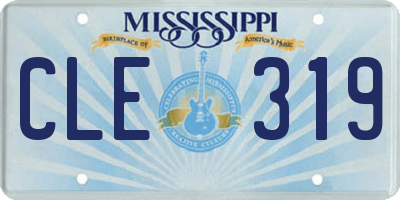 MS license plate CLE319