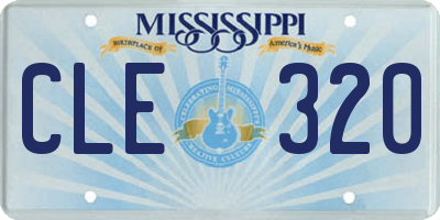 MS license plate CLE320
