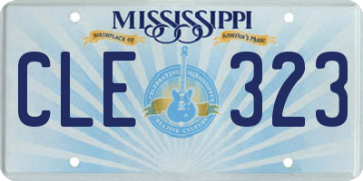 MS license plate CLE323