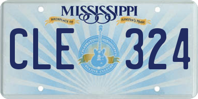 MS license plate CLE324
