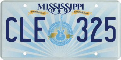 MS license plate CLE325