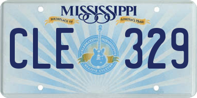 MS license plate CLE329