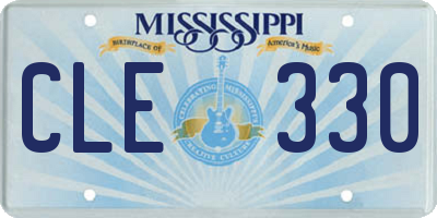 MS license plate CLE330