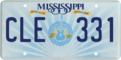 MS license plate CLE331