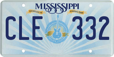 MS license plate CLE332