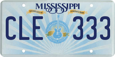 MS license plate CLE333