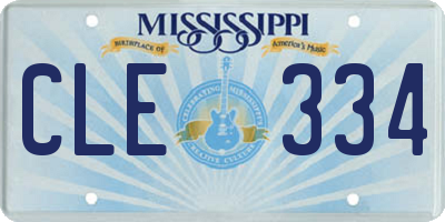 MS license plate CLE334