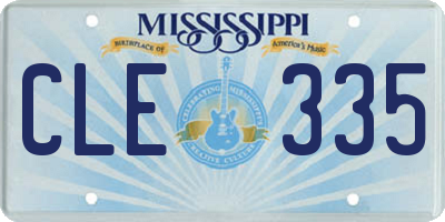 MS license plate CLE335