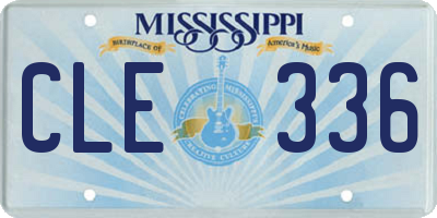 MS license plate CLE336