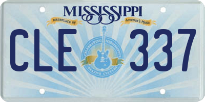 MS license plate CLE337