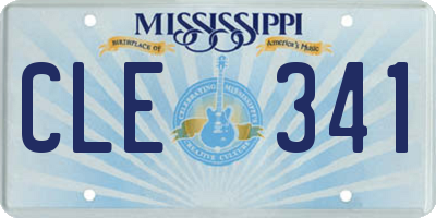 MS license plate CLE341