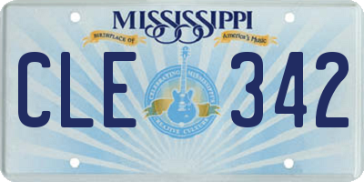 MS license plate CLE342