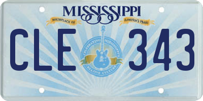 MS license plate CLE343