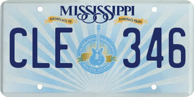 MS license plate CLE346