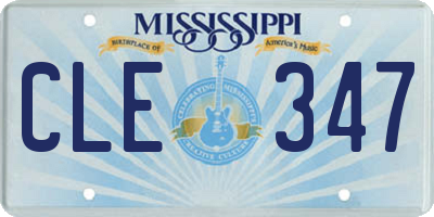 MS license plate CLE347