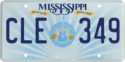MS license plate CLE349