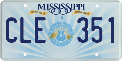 MS license plate CLE351