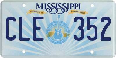 MS license plate CLE352